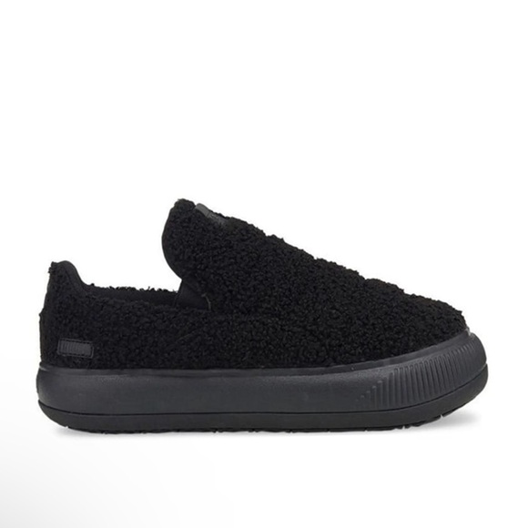 Puma Suede Mayu Slip On Teddy Black